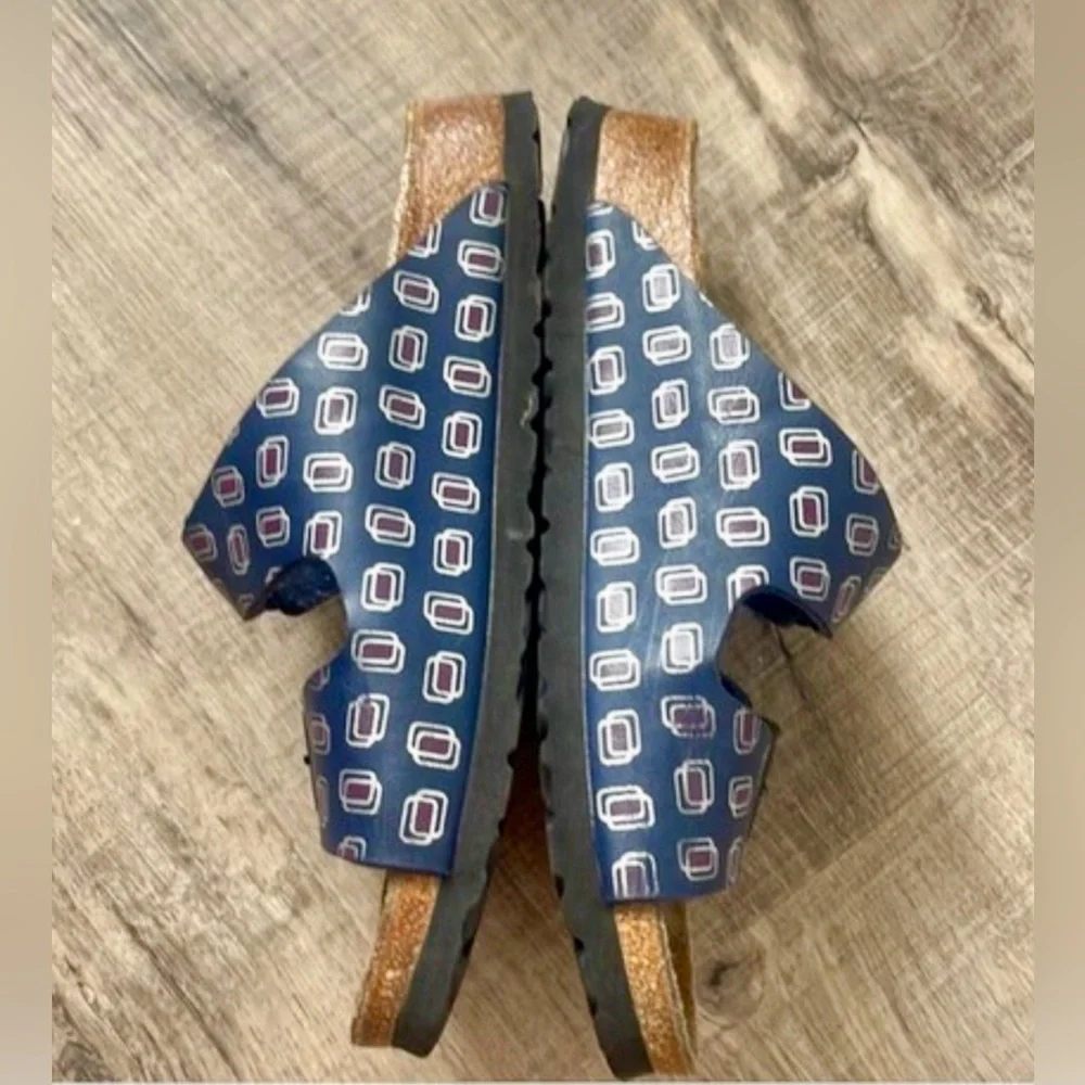Birkenstock Blue Patterned Sandals - Picture 2 of 5